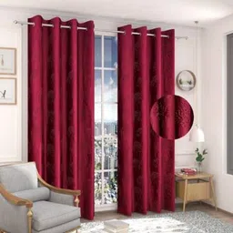 radhey radhey decor 152 cm (5 ft) Polyester Semi Transparent Window Curtain (Pack Of 2) image 1
