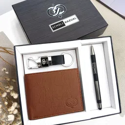 semble kazual Men Casual, Formal, Evening/Party Tan Genuine Leather RFID Wallet image 1