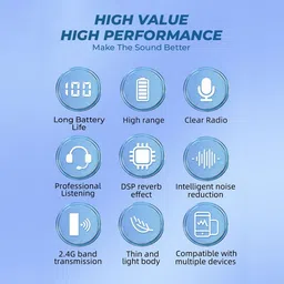 the mobile point Wireless Lavalier Mic, 8H Battery Life,for Youtube,Blogging, Dual Channel 2.4G Microphone image 3