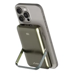 urbn StandPro 10000 mAh 20W Fast Charging Power Bank (1 Type C Port & 1 Lightning Port​, Strong Magnetic Hold, GunMetal) image 4