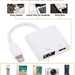 WiredCom Lightning to USB Camera Adapter for Phone, 2 in 1 USB OTG Reader Adapter Lan Adapter image 2