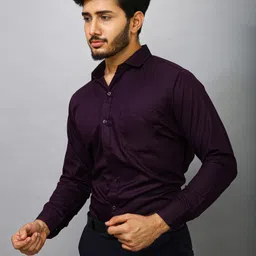fab empire Men Regular Fit Solid Spread Collar Formal Shirt-picture-10