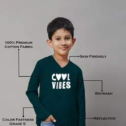 Friskers Boys Typography Printed V-Neck Pure Cotton T-shirt image 5