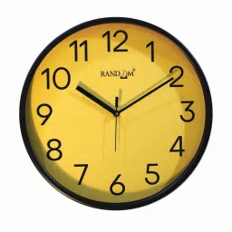 random 12 Inches Yellow Round Wall Clock image 4