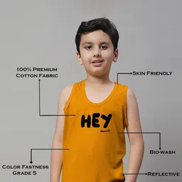 Friskers Boys Bio Wash Hey There Printed Pure Cotton Innerwear Vest image 2