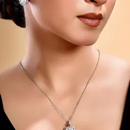 Cierra Silver-Plated Stone-Studded Jewellery Set image 2