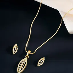 Peora Gold-Plated Cubic Zirconia Stone Studded Jewellery Set-picture-40