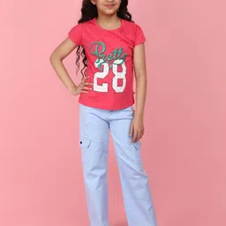 V-Mart Girls Typography Printed Cotton T-shirt image 5