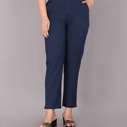 trendkurti Women Regular FIT NAUY BLUE Pure Cotton pant palazo Women Pyjama-picture-10