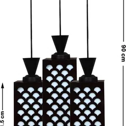 zuper 3 Light Creative Wooden Pendant Light. Lamp suitable for Living Room,Foyer,Bedroom,Hallway Pendants Ceiling Lamp Pendant Lamp Ceiling Lamp image 5