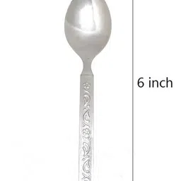 jsi mart High Quality Stainless Steel Spoon and Fork Cutlery (Pack of 24) Steel Table Spoon Set image 5