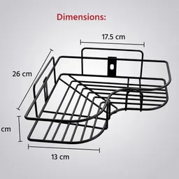 shriyagic Self Adhesive Metal Bathroom Corner Rack Storage Shelves, Shelf Organizer Iron Wall Shelf image 2