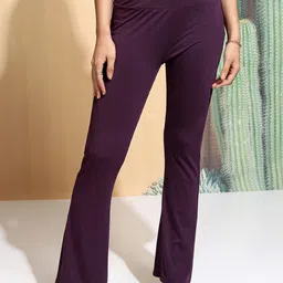 Tokyo Talkies Violet Strapless Ribbed Top & Jacket With Trousers image 2