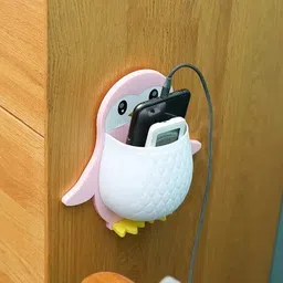 webdealz Plastic Penguin Design Wall Mounted Storage Organizer for Bathroom/Kitchen Etc x2.198 Storage Basket image 2