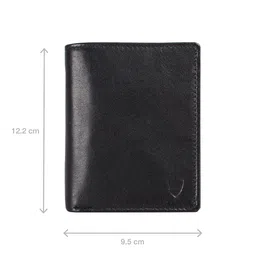 Hidesign Men Black Leather Three Fold Wallet image 2