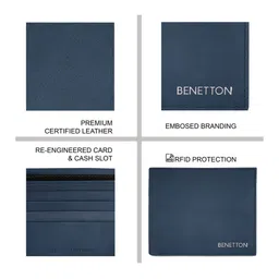 United Colors of Benetton Men Leather Two Fold Wallet image 5