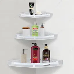 khatush White plastic Conner wall self Plastic Wall Shelf-picture-23