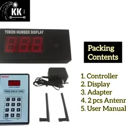 kk mart Ding Dong, Hindi, English, Marathi, Gujarati, Telugu, Tamil, Kannada, Malayalam) 3 Digit Wireless Token Display System with Multi Language Voice Announcement Indoor PA System image 5