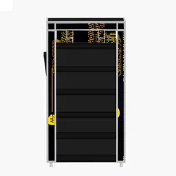 flyup 6 Shelf Foldable Collapsible Wardrobe Storage Organizer Almirah Cloth Rack PVC Collapsible Wardrobe image 3