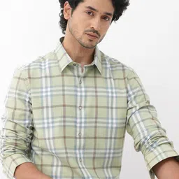 RARE RABBIT Men Brody Regular Fit Tartan Checked Cotton Shirt-picture-24