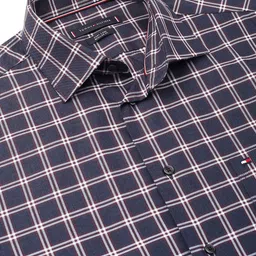 Tommy Hilfiger Men Spread Collar Gingham Checked Cotton Formal Shirt image 4