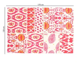 BLANC9 Beige Colored & Pink Patterned Cotton Carpets image 2