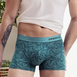 damensch Deo-Soft Micro Modal Blue Printed Men Trunk image 1