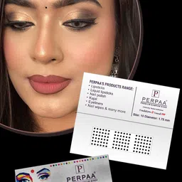 PERPAA Power Stay Non Transfer Lipstick-16 & Set of 3 Premium Black Bindis- Size 7.5,01,10 image 4