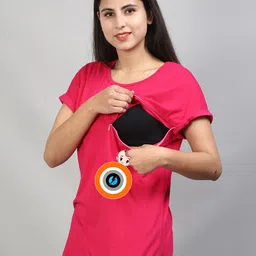 SillyBoom Graphic Printed Extended Sleeves Maternity T-shirt image 5