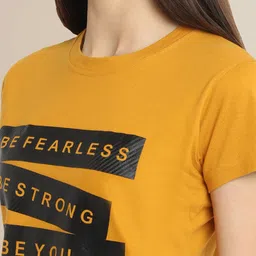 Fabflee Pink & Mustard Yellow Pack Of 3 Printed Cotton T-shirts image 3