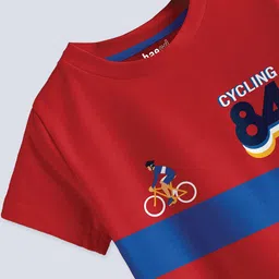 BAESD Boys Pack Of 2 Typography Printed Pure Cotton T-Shirts image 3