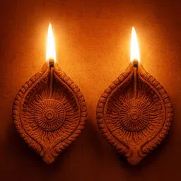 akb Handcrafted Decorative Clay Diya (3.5 x 2.5 inch) – Floral Design,Diwali Special Terracotta (Pack of 2) Table Diya-picture-40