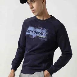 Wildcraft Men Navy Blue Printed Sweatshirt image 4