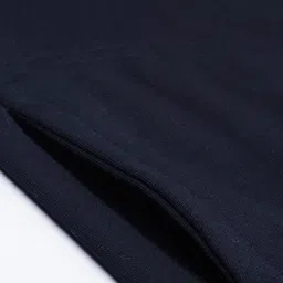 ADBUCKS Men Navy Blue Solid Hooded Sweatshirt image 3