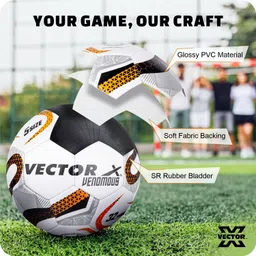 vector x 32 Panel Venomous PVC Machine Stitched Soccer Football - Size: 5 image 3