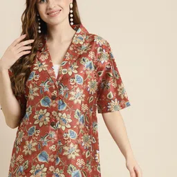 shae by sassafras Women Floral Print Single Breasted Casual Blazer-picture-11