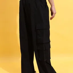 highlander Men Relaxed Black Pure Cotton Trousers image 2