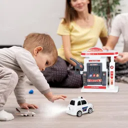 chikly Mini DIY Gas Station Simulation Model Interactive Refueling Pump & Car Toy image 4