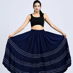 ms suroliaz Women Solid Flared Blue Skirt image 3