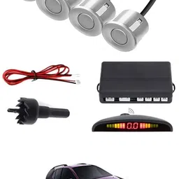 intenzo Universal 4 Silver Reverse Parking Sensor With LED Display For Cars-150 Safety of Passengers/Car One Alarm Kit-150 Parking Sensor-picture-25