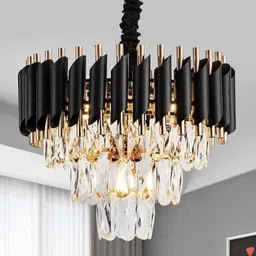 risa Crystal Polish metal 400mm hanging pendant jhoomar chandelier Chandelier Ceiling Lamp-picture-12