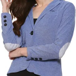 Women Self Design Single Breasted Casual Blazer-image-34
