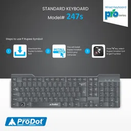 PRODOT ProSeries KB-247s USB Wired Keyboard I Plug & Play Technology I 104 Keys I Wired USB Standard Multi-device Keyboard Compatible with Desktop, Laptop, Mac image 4
