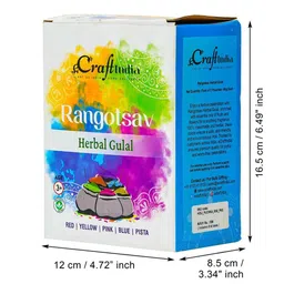 ecraftindia Organic Herbal Gulal Holi Colours Pack of 5, 80gms image 5