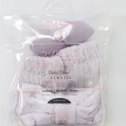 gilded cloud Headband Wristband Blender Sponge Set for Skincare, Makeup Kit, Pink Makeup Headband-picture-0