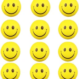 red ballons 12 Pcs Set of Smiley Face Squeeze Ball & Stress Ball- 8 cm-picture-23