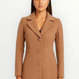 troo blue Women Solid Double Breasted Casual Blazer-picture-40