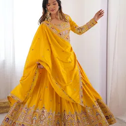 r.v.fashion Embroidered, Embellished, Self Design Semi Stitched Lehenga Choli-picture-11