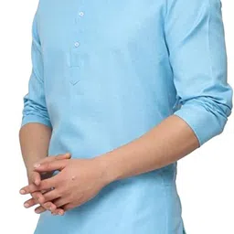 seawind Men Solid Cotton Blend Straight Kurta image 2