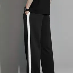 dockstreet Men Striped Black Track Pants image 2